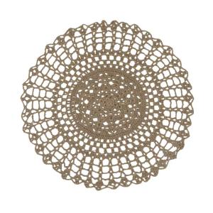 Rund Bordstablett, tallriksunderlägg, duk BRITTA, handvirkad i linnefärg