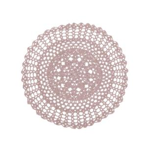 Rund Bordstablett, tallriksunderlägg, duk BRITTA, handvirkad i ljusrosa