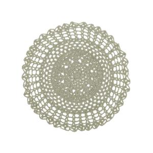 Rund Bordstablett, tallriksunderlägg, duk BRITTA, handvirkad i ljusgrön