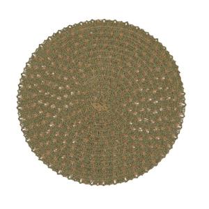 Bordstablett KERSTIN, tvåfärgad i jute och grönt, tillverkad i papper