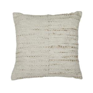 Kuddfodral EBBOT, vävt melerat kuddfodral i beige och linnefärg