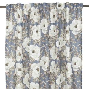 Gardin CORNELIA med stora blommor på blå botten