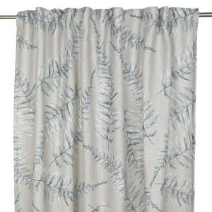 Gardin ELLIOT med stora ormbunksliknande gråblå blad på linnefärgad botten