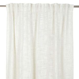Gardin ENZO, enfärgad extra bred gardin med linslag i offwhite