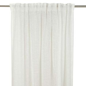 Gardin ABBY, enfärgad extra lång med glesvävt rutmönster i offwhite