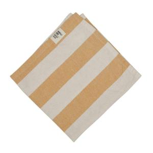 Tygservett eller liten duk AMALIA, bredrandig i gult och offwhite