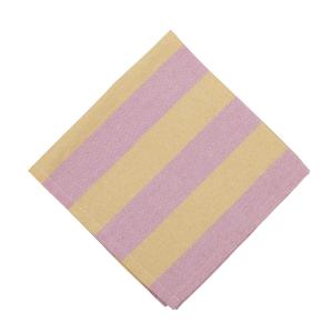 Tygservett eller liten duk AMALIA, bredrandig i gult och rosa