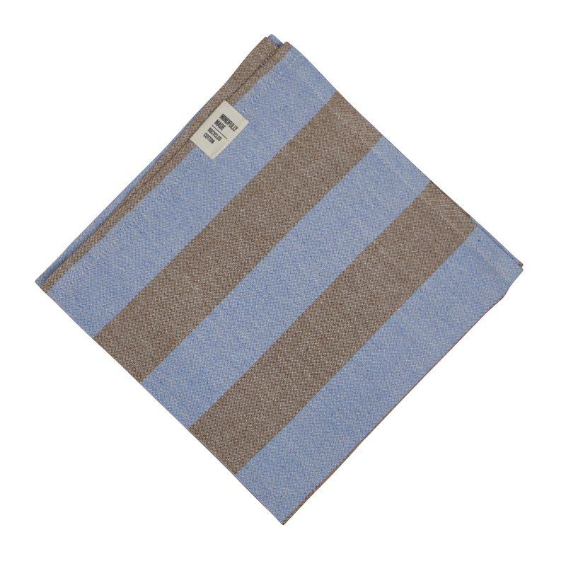 Tygservett eller liten duk AMALIA, bredrandig i brunt och blått