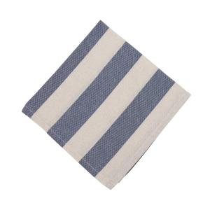 Tygservett eller liten duk AMALIA, bredrandig i marinblått och offwhite