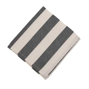 Tygservett eller liten duk AMALIA, bredrandig i svart och offwhite