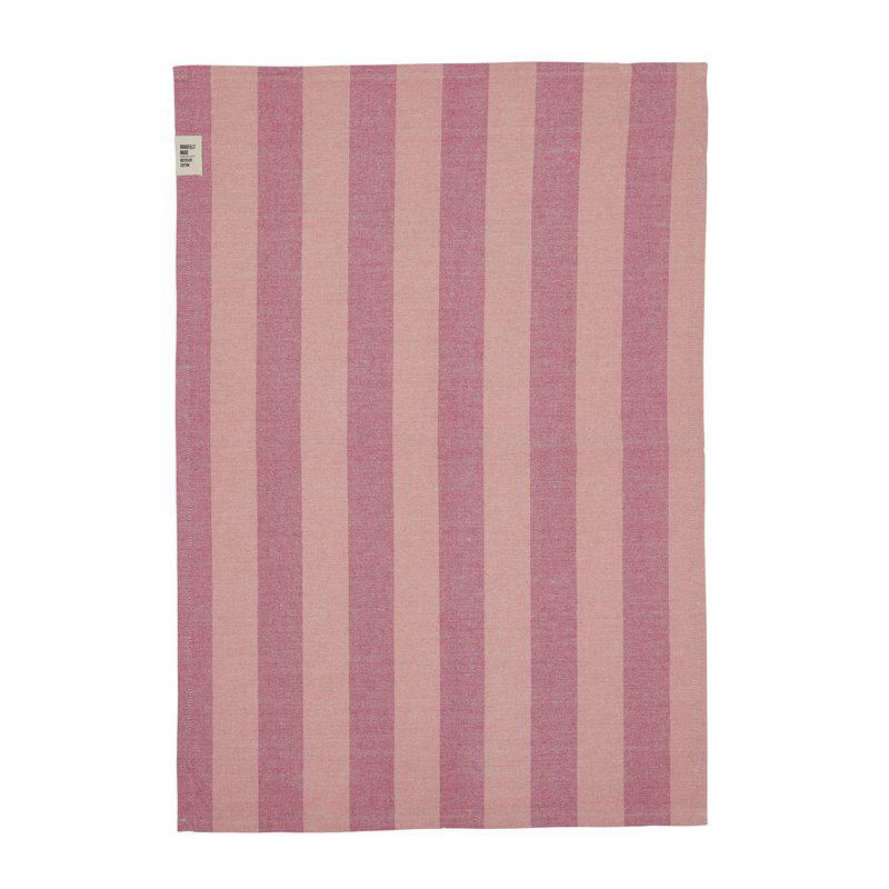 Kökshandduk AMALIA, bredrandig i ljusrosa och rosa