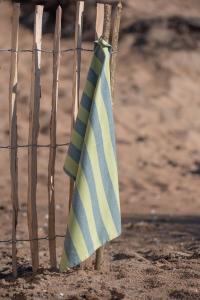 Kökshandduk AMALIA, bredrandig i mörkgrön och lime