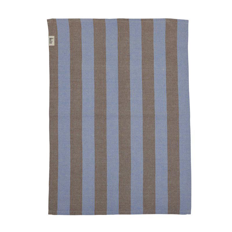 Kökshandduk AMALIA, bredrandig i brunt och blått