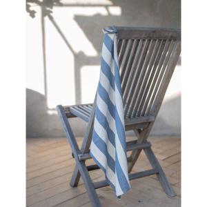 Kökshandduk AMALIA, bredrandig i marinblått och offwhite