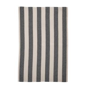 Kökshandduk AMALIA, bredrandig i svart och offwhite