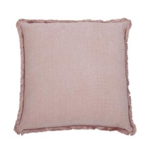 Kuddfodral DANNY, enfärgad med struktur och en kort frans runt om i ljusrosa