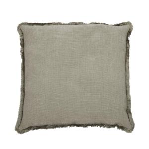 Kuddfodral DANNY, enfärgad med struktur och en kort frans runt om i ljusgrön