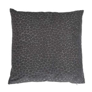 Kuddfodral LEON med jacquardvävt leopardmönster i skimrande grått