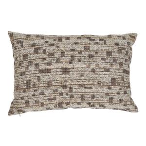 Kuddfodral ZEN med olika texturer i väven, melerad i linnefärg och brunt