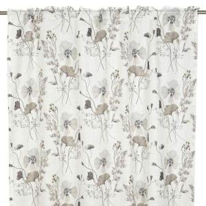 Gardin SABINE med blommor och blad i beige på offwhite bottenfärg