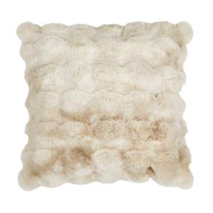 Kuddfodral MATTEO i mjuk fuskpäls med böljande ränder i sandfärg