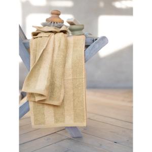 Frotté STRIPE randig handduk i ljusgult, finns i tre olika storlekar