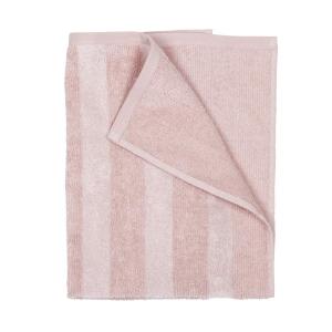 Frotté STRIPE randig handduk i ljusrosa, finns i tre olika storlekar