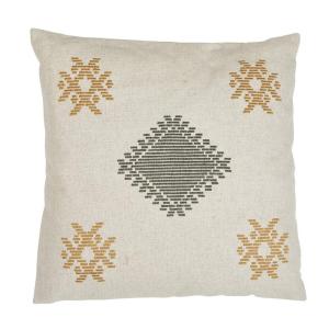 Kuddfodral IKE med broderat inka inspirerat mönster i grönt och gult