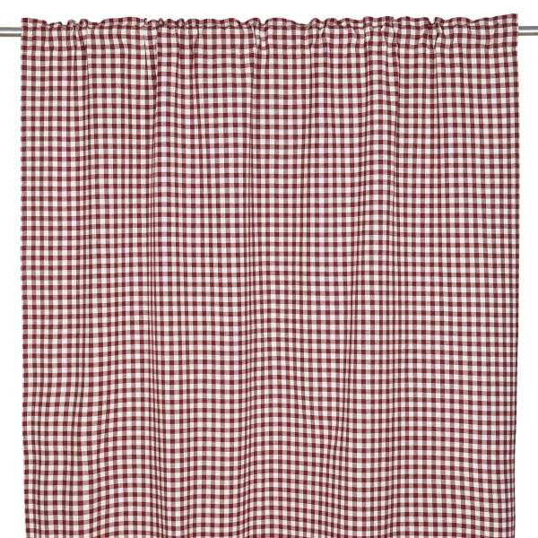 Gardin FREJA, smårutig i rött och vitt