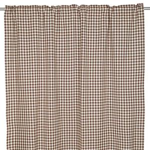 Gardin FREJA, smårutig i brunt och vitt