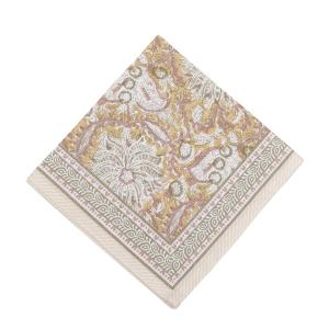 Servett, liten duk DANTE, blommig i gult med bård runt om