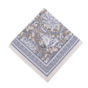 Servett, liten duk DANTE, blommig i blått med bård runt om