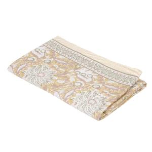 Duk DANTE blommig i gult med bård utmed med långsidorna