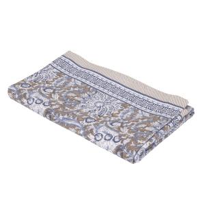 Duk DANTE blommig i blått med bård utmed med långsidorna