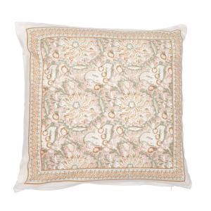 Kuddfodral DANTE, blommig i rosa med bård runt om