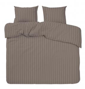 Bäddset MIRAGE KINGSIZE, stilig vävd rand med hotellkänsla i skön satin i mullvad