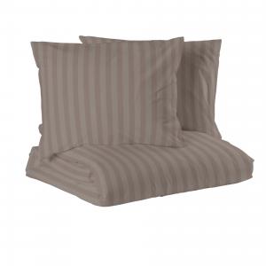 Bäddset MIRAGE KINGSIZE, stilig vävd rand med hotellkänsla i skön satin i mullvad