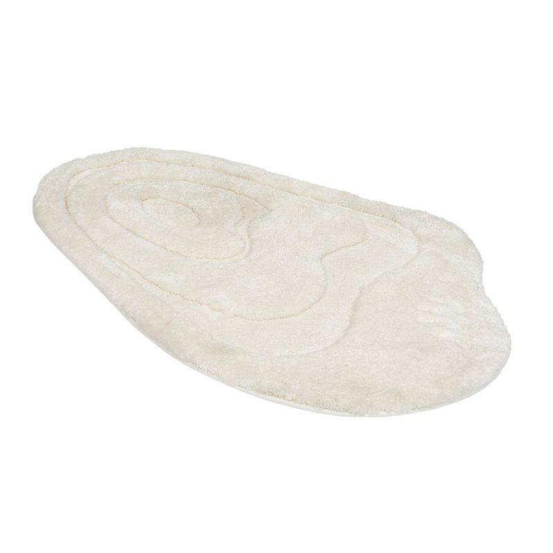 Badrumsmatta ROSS, mjuk och skön i asymmetriskt form i offwhite