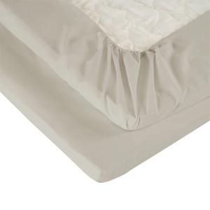 Dra-på-lakan NINA i enfärgad bomull i tre storlekar, trådtäthet 120 i linnefärgat