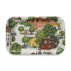 Bricka Sommarstad, en stad från förr, Stl. 27x20cm, multifärg