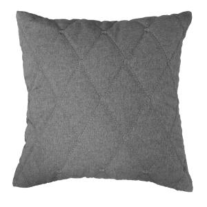 Kuddfodral ZANDY 45x45 cm, quiltat rutmönster, mörkgrå