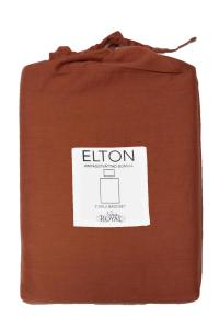 Örngott ELTON, enfärgat vintage tvättat örngott med jeans söm och hotellkänsla i cognac