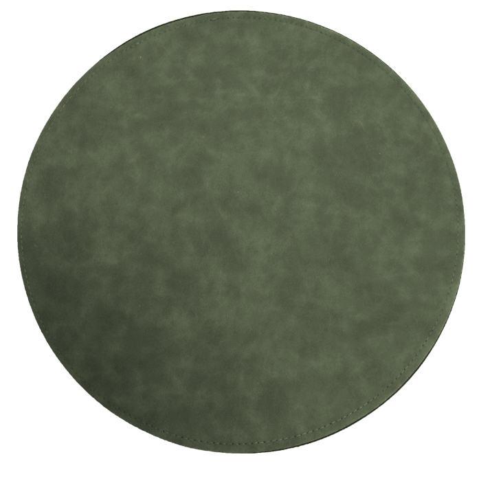 Tablett VEJBY rund skinnimitation, grön