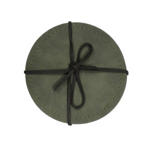 Glasunderlägg VEJBY 4-pack skinnimitation, grön