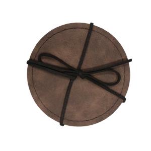 Glasunderlägg VEJBY 4-pack skinnimitation, brun