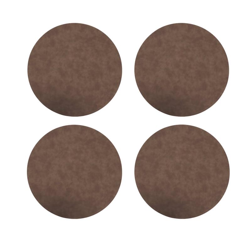 Glasunderlägg VEJBY 4-pack skinnimitation, brun