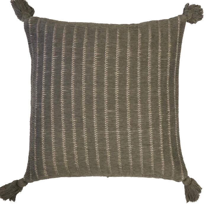 Kuddfodral BENJI, med tofsar, grön