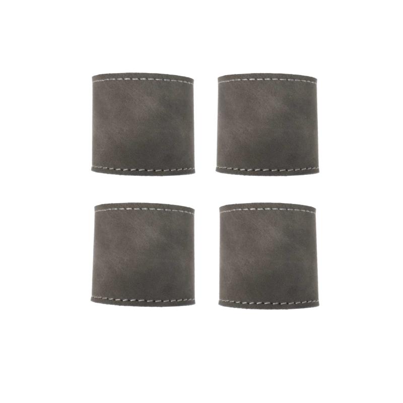 Servettring VEJBY 4-pack, skinnimitation, grafit