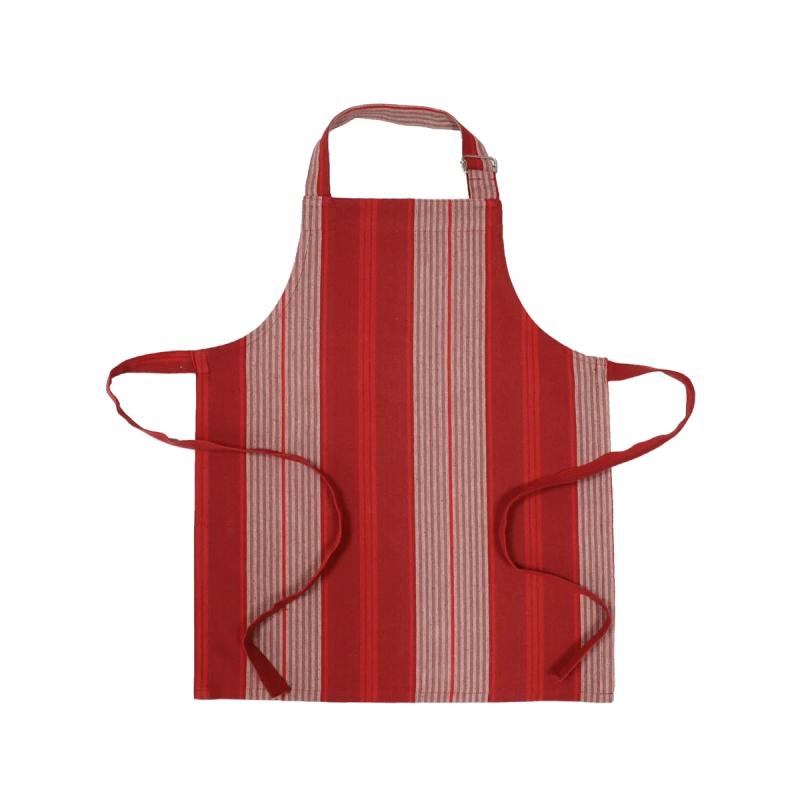 Förkläde ULLA barn 40x60cm randig, röd, beige