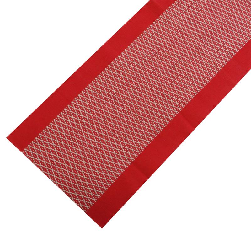 Löpare IDUN 35x120cm, rips, röd/linne